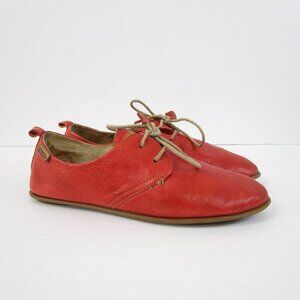 Pikolinos Womens Red Carmin Calabria Soft Leather Lace Up Oxford Shoes 39 8.5
